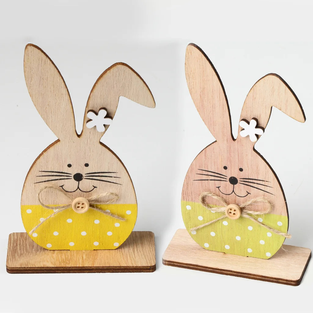 Manufacture Wooden Easter Ornament Decorations Creative Rabbit Design for Desktop Home Decor Dropshipping