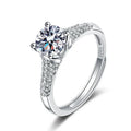 Sterling Silver Ring 925 Customized Moissanite Non Fade Silver Jewelry Engagement Ring Set for Women