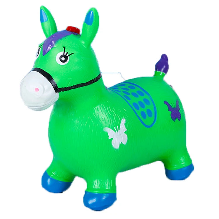 Inflatable Hopper Jumping Animal PVC Bouching Outdoor and Indoor Jumping Horse Children Toy With Music amd Print