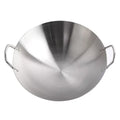 Reliable Safe Skillful Manufacture Round Bottom Stainless Steel Kitchenware Woks With Double Handle