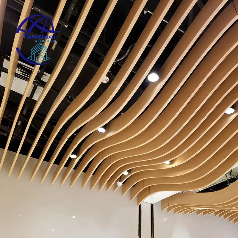 Aluminum Baffle Ceiling Design Metal Suspended Aluminum Decor False Ceiling Wave Aluminum Decorations