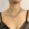 HOVANCI 2021 Women Necklace Cuban Link Necklace Luxury Full Diamond Chain Necklace