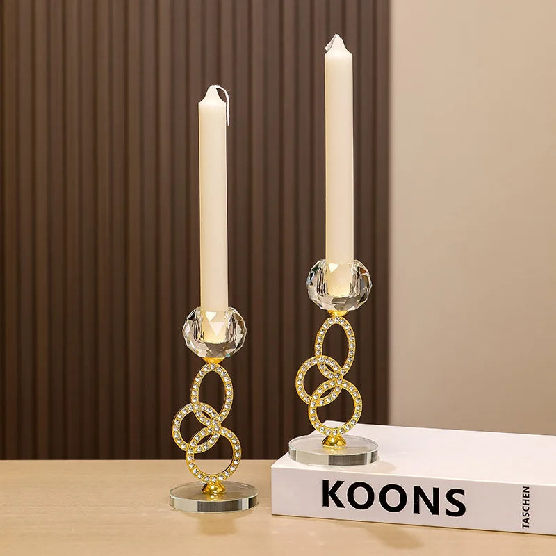 Crystal Metal Candlestick Creates a Romantic Atmosphere Crystal Ornaments for Home Decor Candle Holder