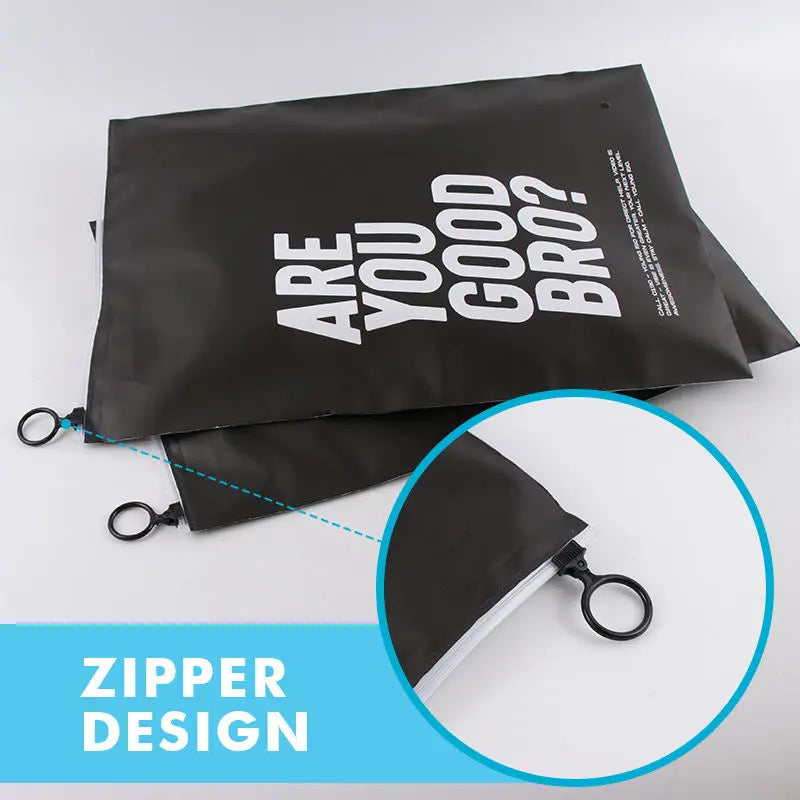 Custom Print Brand Zipper Garment Shirt Packaging Frosted Transparent SlideTravel Poly Zip Lock Plastic  Bags