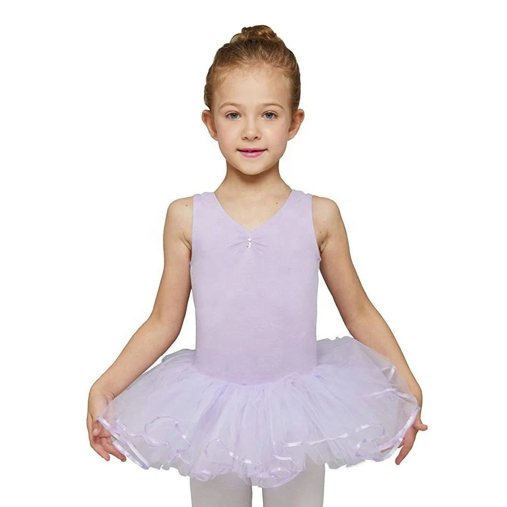 AM08 Dance Sleeveless Cotton Leotard  Skirt Girls Camisole Kid Ballet Tutu Dress Custom Leotards Gymnastics Girls Ballet Costume