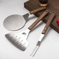 Wooden Handle Mini BBQ Spatula Set Meat Fork Stainless Steel  Pizza Peel Butter Spreader Kitchen Utensils Cooking Tool Sets