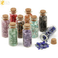 CSJA Wholesale Rose Quartz Healing Gemstone Wishing Bottle Natural  Chip Stone Crystal Glass Water Bottle G218