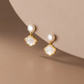 S925 Sterling Silver Shell Pearl Earring Simple Personality Stud Earrings Elegant Fine Jewelry Earrings Women