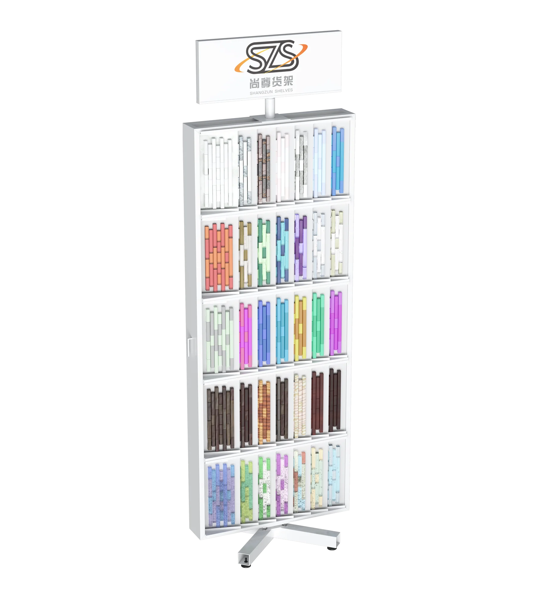 Rotatable Double-sided Stone Display Rack Marble Display Rack Metal Material Ceramic Tile Display Wall