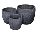 High Quality Round Fiber Stone Surface with Design Patterns Plant Pot for Patio or Floor Use for Flower Pots & Planters