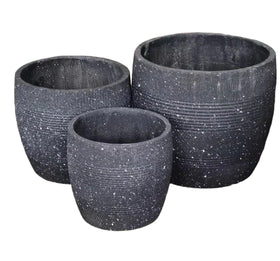 High Quality Round Fiber Stone Surface with Design Patterns Plant Pot for Patio or Floor Use for Flower Pots & Planters