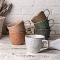 Wholesale Custom Nordic pink Glaze Embossed Flower Series 11oz Ceramic Coffee Mugs Stoneware Milk Tea Cups