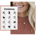 316L Stainless Steel 14K Gold Plated Custom 9mm Disc Pendant Engraved Christmas Tree Snowman Snowflake Reindeer  Necklace