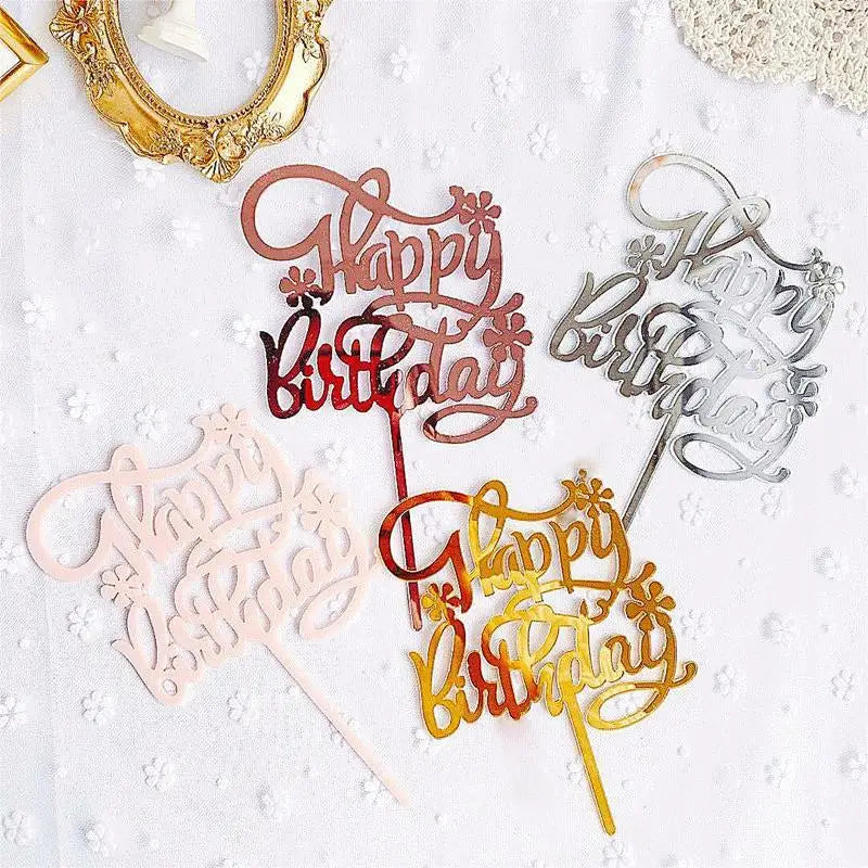 Hot Sale Table Decoration Bling Acrylic Cake Topper Letter "happy Birthday" Cake Topper Birthday Accessories