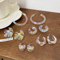 HOVANCI Resin Earrings Hypoallergenic Transparent 12 Exaggerated White Acrylic Chain Earring Women Statement Jewelry