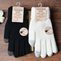 Winter Touch Screen Gloves Women Men Warm Stretch Wool Full Finger Gloves Female Skiing Gloves