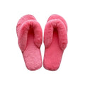 Spring Fall Winter Bedroom Style Woman Flip-Flops Women Hot Dark Pink Fur Flip Flops Fluffy House Slippers