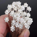 VKME 20Pcs Fashion Wedding Crystal Pearl Flower Clear Crystal Rhinestone Hair Pins Clips Bridesmaid Hairwear Hair Accessories