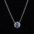 Starsgem New Design Round Grey Moissanite Chain 14k Gold Necklace Initial