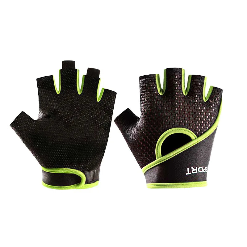 Outdoor Bicycle Durable Anti-Slip Polyester Fitness Half-Finger Sports Gloves for Unisex