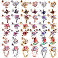 CZ Cartilage Stud Earring Children's Romantic Flower Fashion Colorful Zircon Stainless Steel Tragus Conch Rook Helix Anniversary