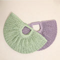 Simple Solid Color Hand Woven Straw Bag New Moon Hand Woven Paper Straw Bag Holiday Women Beach Straw Basket