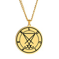 HLSS540 Magical Sigil of Lucifer Altar Sigil Di Lucifero Simbolo Satanico Charm Talisman Amulet Stainless Steel Pendant Necklace