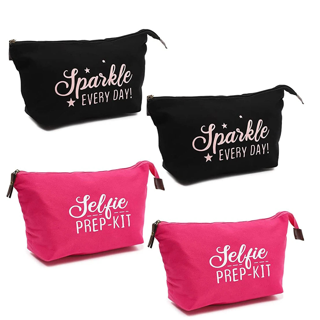 With Zipper and Logo Printed Inside With Lining Cotton Canvas Pouch Cosmetic Makeup Bag for Travel Toiletry