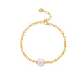 New Sterling Silver S925 Gold & Rhodium Plated Freshwater Pearl Charm Bracelet for Women-Party & Gift Jewelry