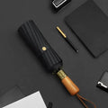 Customized Umbrella High-end High Quality 3 Folding Umbrella UV protection Wind Waterproof Gold Automatic Folding 16 Bone Wooden