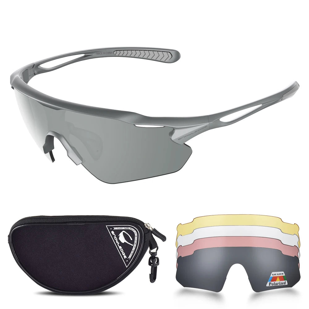 TR90 Uv400 Custom Polarized Cycling Goggles 5-Lens Interchangeable Sport Glasses for Fishing Available in Blue White Red Frames