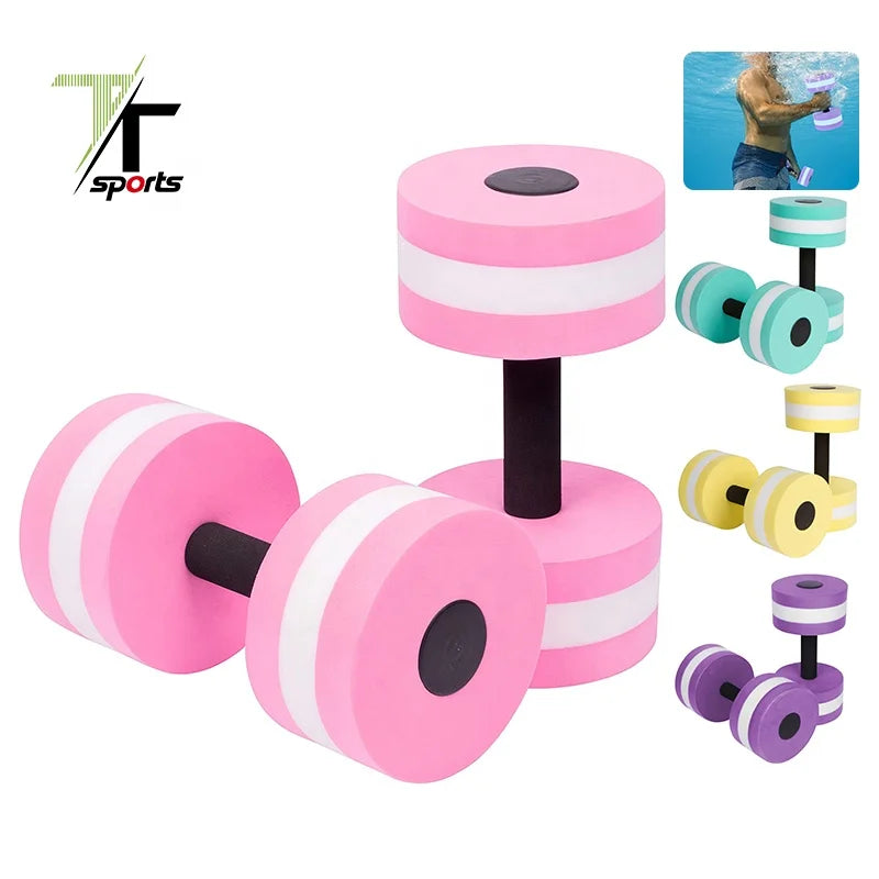 TTSPORTS Customized Color EVA Water Aerobics Dumbbell Fitness Dumbbells Water Weights Dumbbell for Swimming