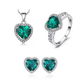 Women's 925 Sterling Silver Zircon Necklace & Earring Set-Trendy Engagement Gift Jewelry for Wedding and Party Occasions