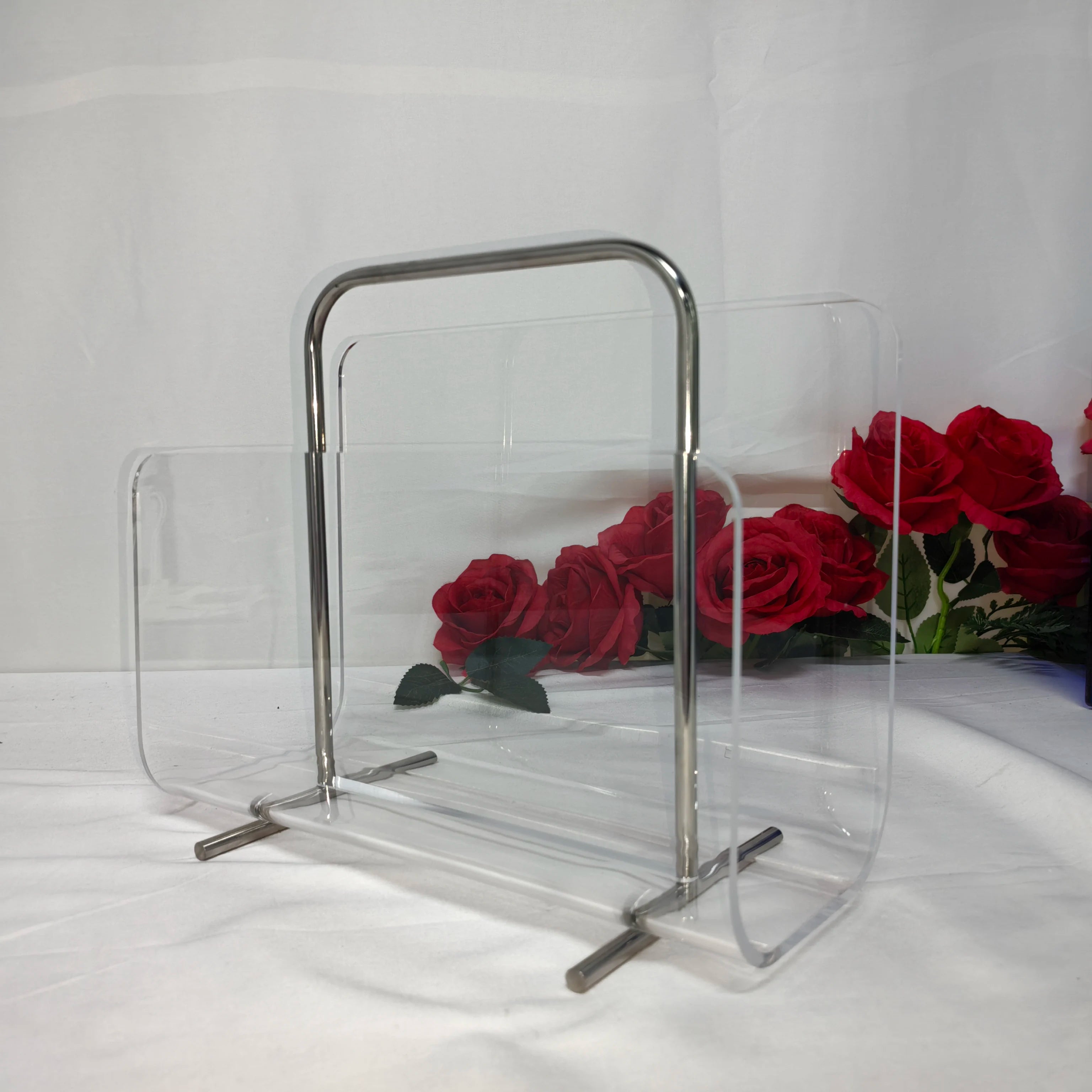 Modern Style Acrylic Desk Organizer 6mm Thick Storage Rack for Office File Holder Mail Paper Magazine Display