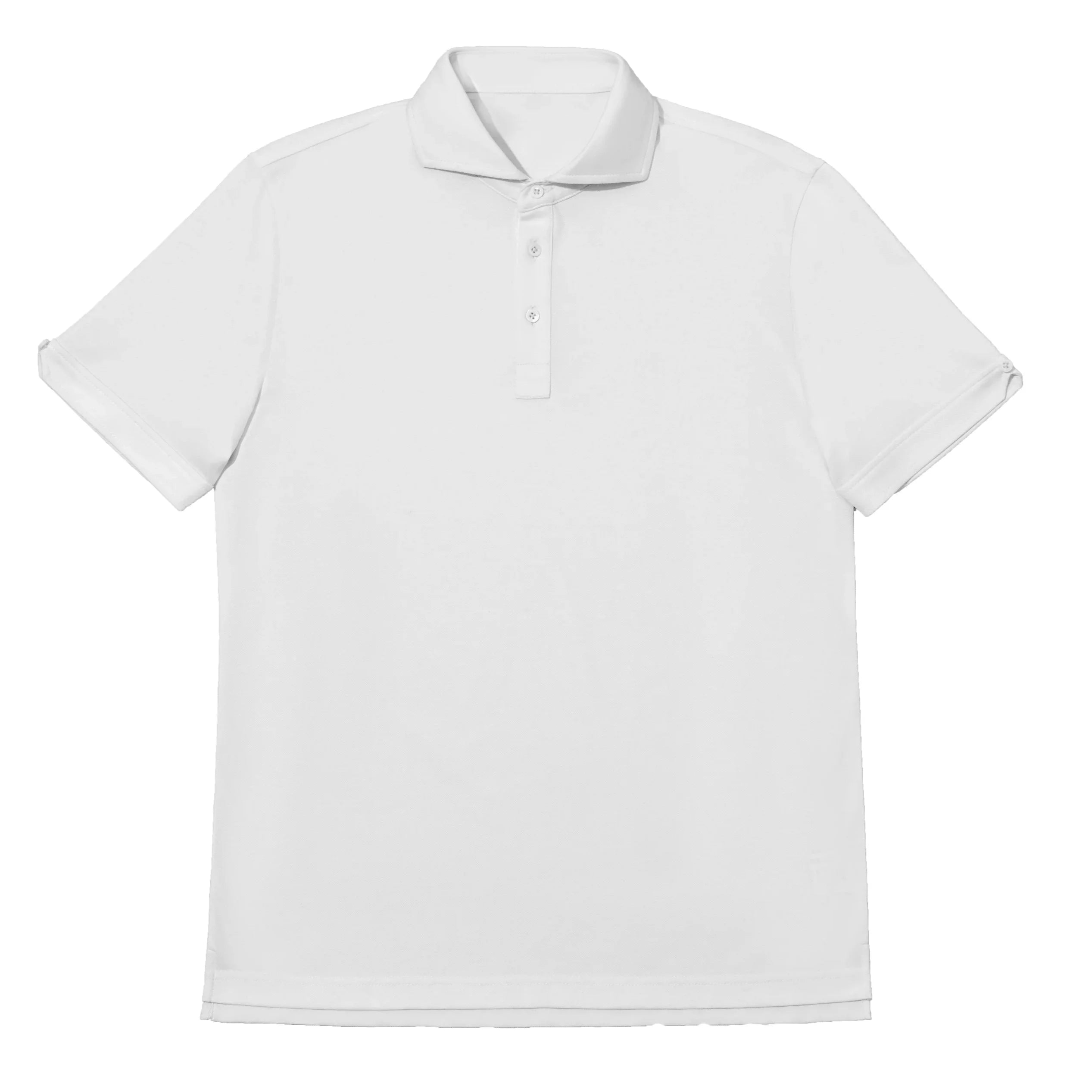 2023 Bosha Men's Cotton+Polyester Knitted Polo Shirt Short Sleeve Solid Style Casual Wear White