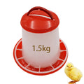 Poultry Farm Chicken Feed Bucket with Trough Red Feeders for Corral Chickens Automatic Chicken Plastic Feeder