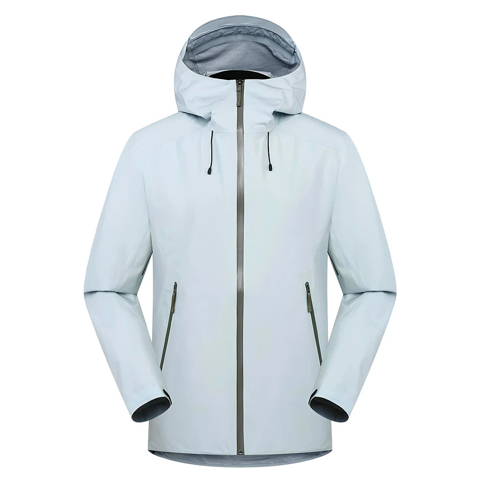 Unisex Outdoor 3L Windbreaker Hoodies High Performance Spring Autumn Jacket With Zip Closure Hard Shell Windproof Waterproof
