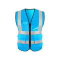 Construction Engineer Quick Dry Hi Vis Reflective Safety Vest Workwear Breathable Jacket LED Flash Mesh Pockets Plus Size