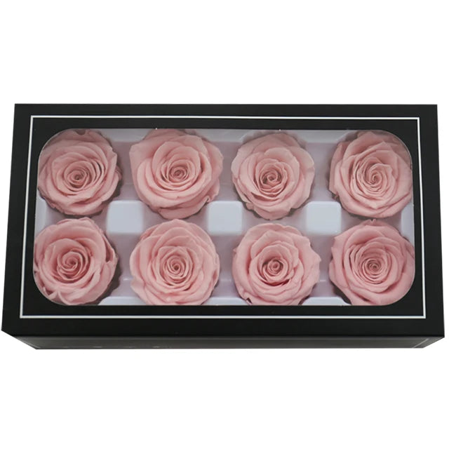 Wholesale 8 Pcs/box Everlasting Rose Real Touch Dried Flower Preserved Roses Head 4-5cm Grade B for Valentine's Day & Christmas