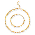 Stainless Steel Gold Plated Link Heart Chain Necklace Bracelet Titanium Steel Personalized Hollow Heart Chain Choker Necklace