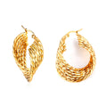 New Fashion Minimalism Waterproof 18k PVD Gold Plated Stainless Steel Jewelry Hollow Circle Hoop Earrings for Women