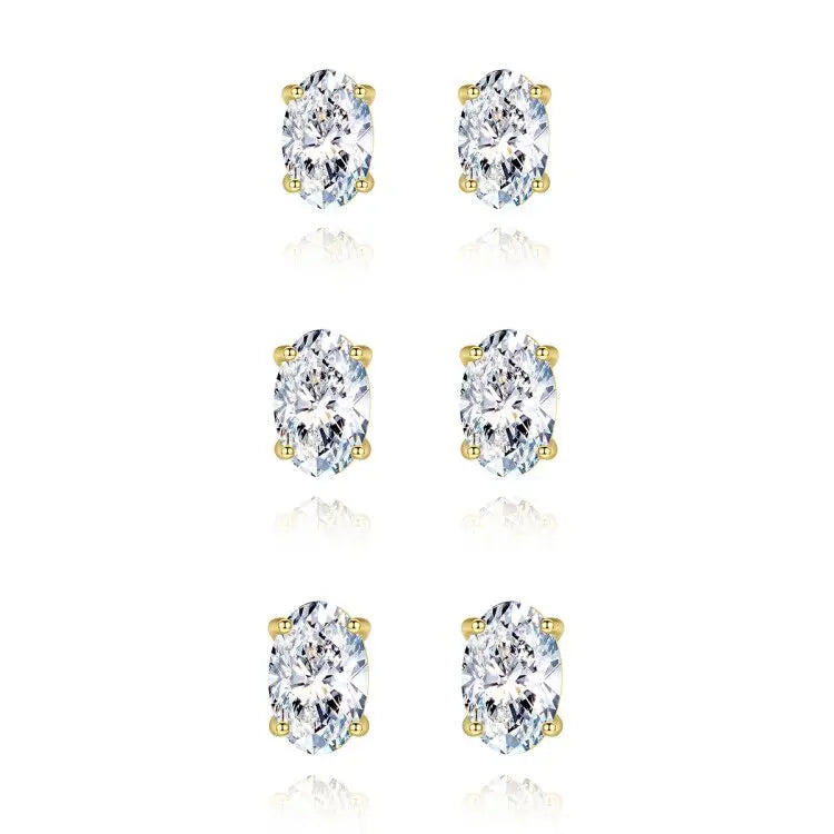 Good Selling Sterling Silver 925 Small Stud Earrings Set Korean Fashion Women Fashion Jewelry Cubic Zirconia Jewellery