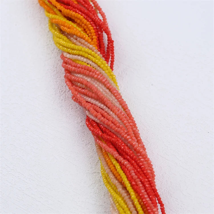 Natural 2mm Agate Crystal Faceted Stone Beads for Necklace Jewelry Making