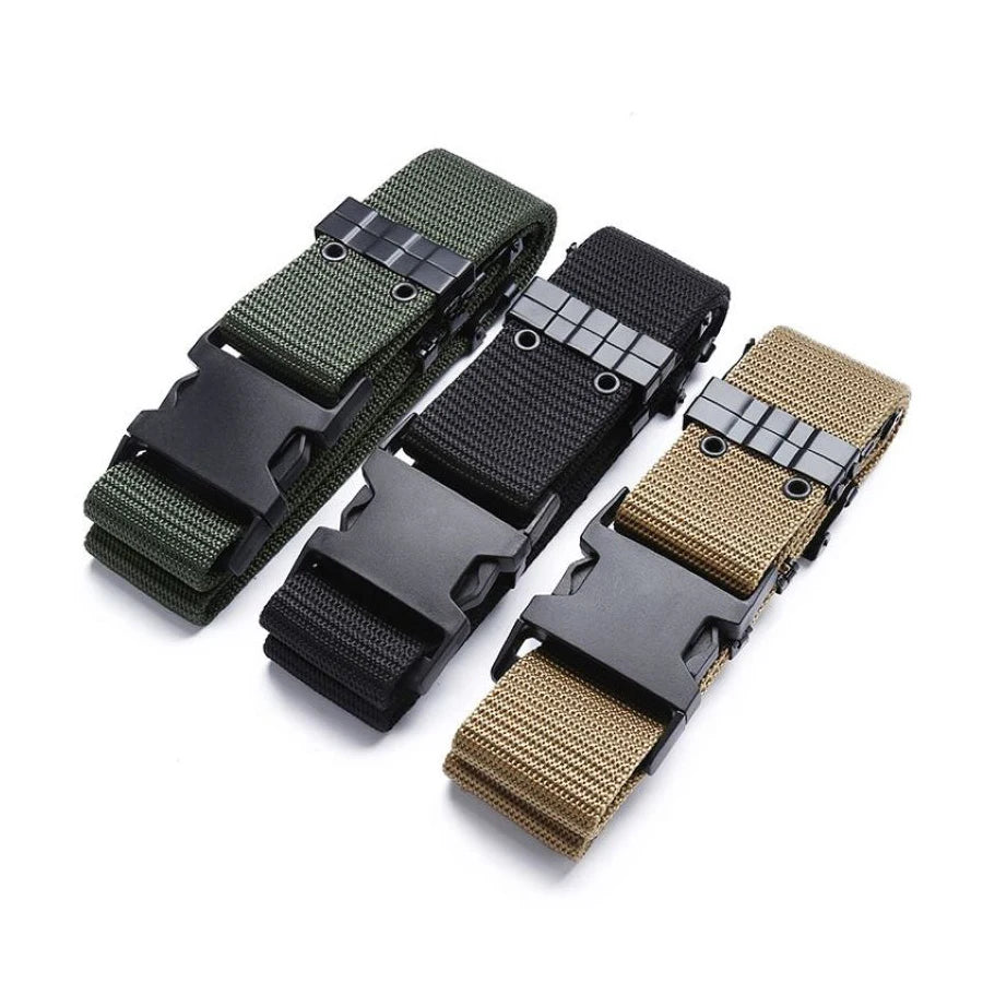 Men's Training Fabric Belt Sports Security Duty Tactical Belt Quick Release Auto Buckle Belt Hunting Hiking Sports Waistbelt