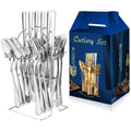 1010 Cutlery 24 Piece Hanging Cutlery Set Stainless Steel Spoon Fork and Knives Sets  Cutlery Set Hanging Flatware Se