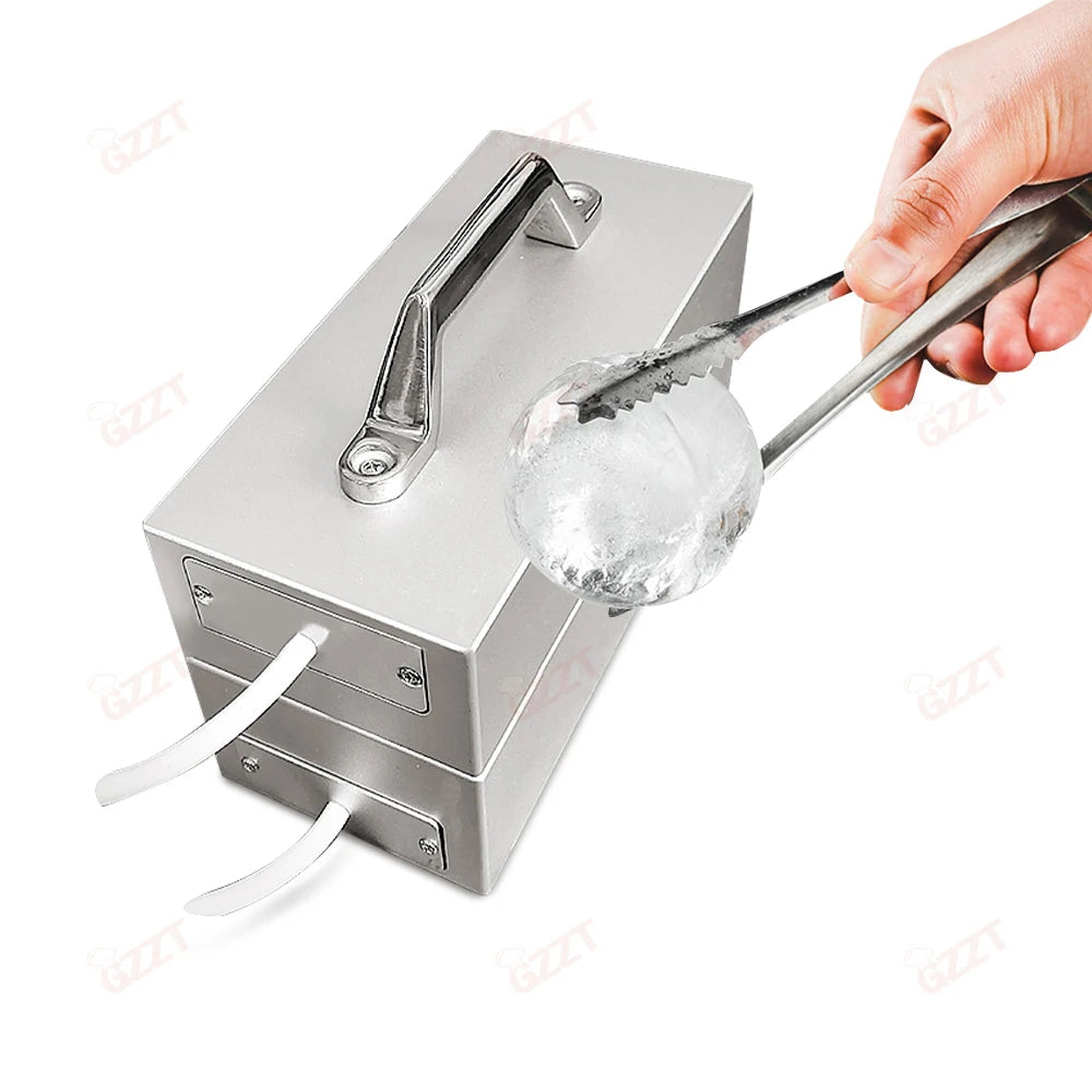 Food Grade 55mm 70mm Two Molds Customize 2 in 1 Round Shape Whiskey Ice Ball Press Metal 70Mm Ice Mold Presser Ice Ball Maker