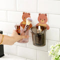 Shower Toothbrush and Toothpaste Holder Punch Free Comb Storage Rack Hair Brush Organizer for Bathroom