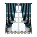 Luxurious European Chenille Embroidered Curtain Ready Made Embroidery Blackout Curtains for Living Room Dining Room