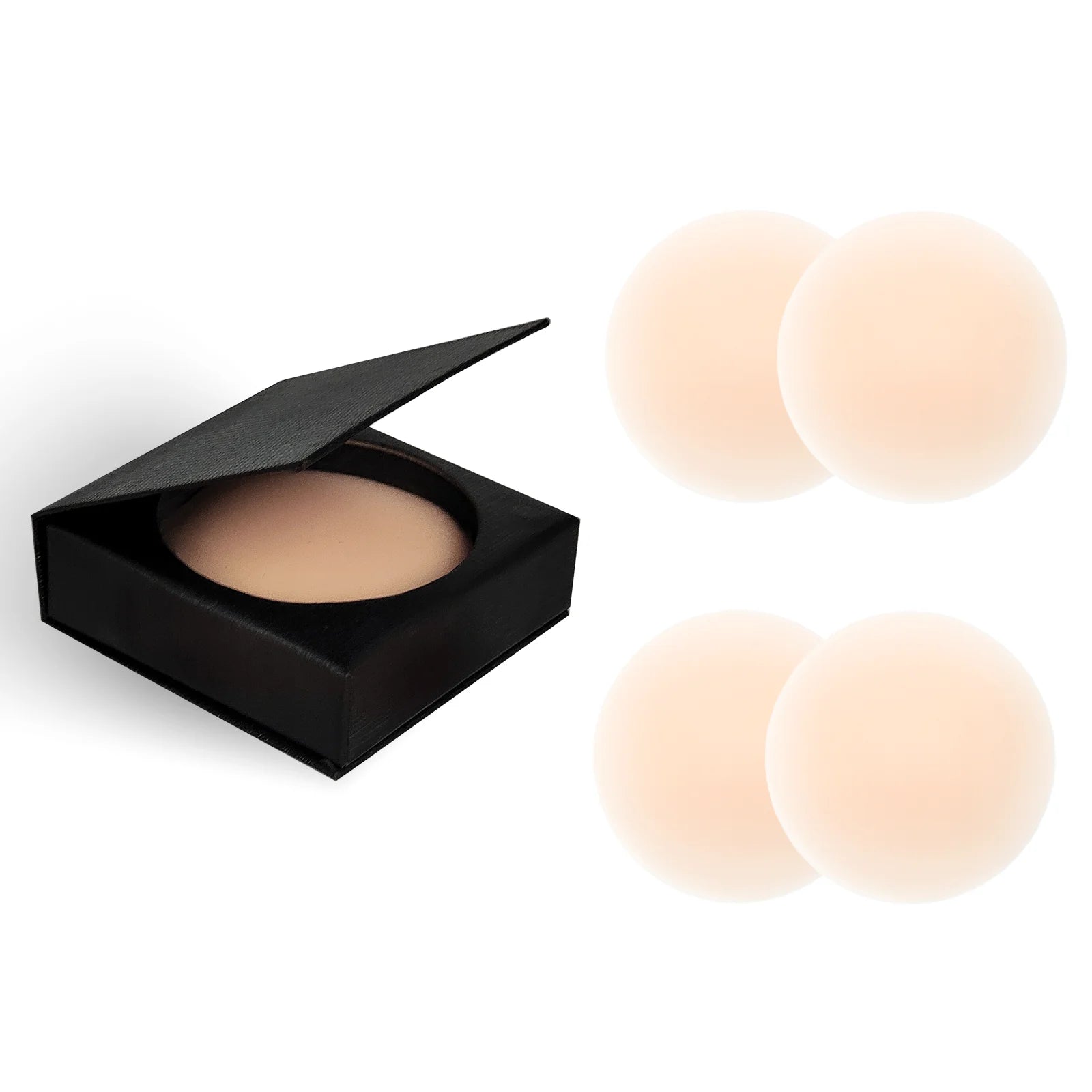 3.14 Inches 2 Pairs With Plain Black Box Ultra Thin Seamless Adhesive Silicone Sticky Nipple Cover Pasties