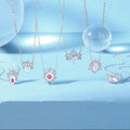 Elegant CZ Crystal Star Astrology Design 925 Sterling Silver Twelve Zodiac Sign Pendant Necklace for Women